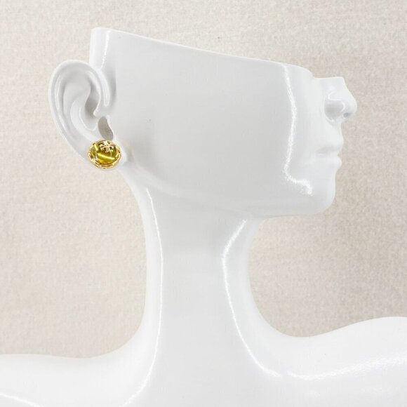 Tory Burch Roxanne Circle Stud Earrings Rolled Brass/Gold OS - Picture 7 of 12